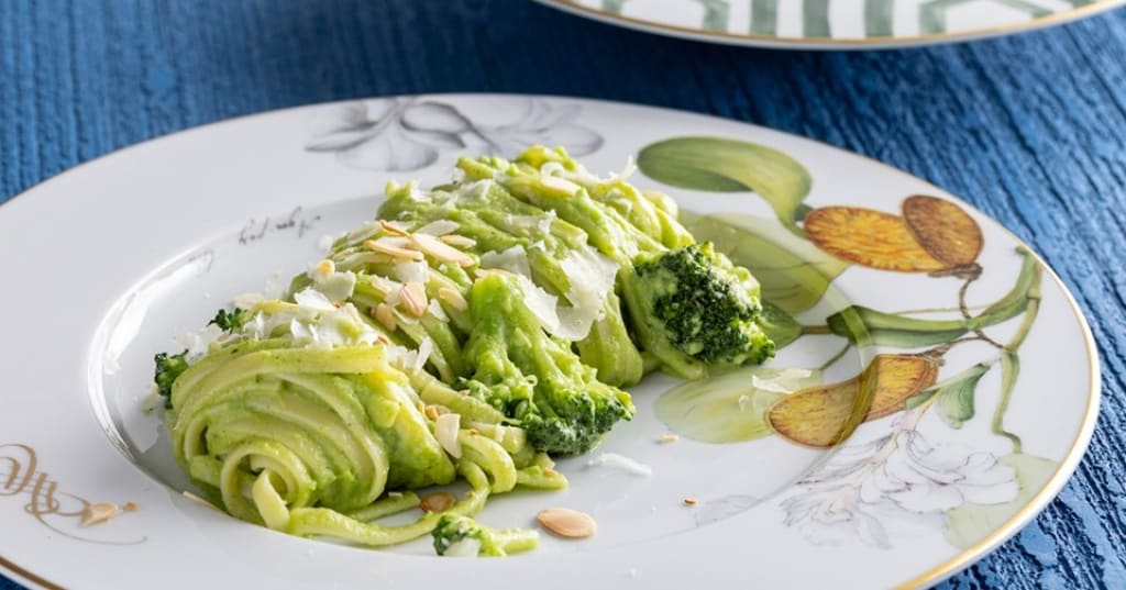 Ricetta Linguine Con Crema Di Broccoli E Mandorle Tostate Cucchiaio D