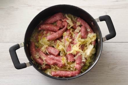 Preparazione Verza e salsiccia - Fase 3 Preparazione Verza e salsiccia - Fase 3