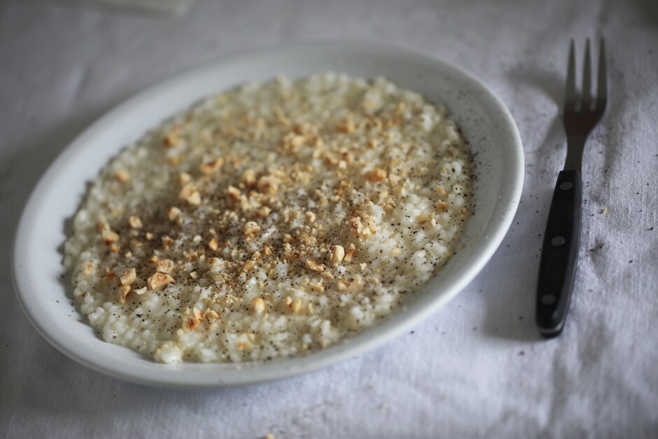 Ricetta Riso bianco con scamorza affumicata e alga nori