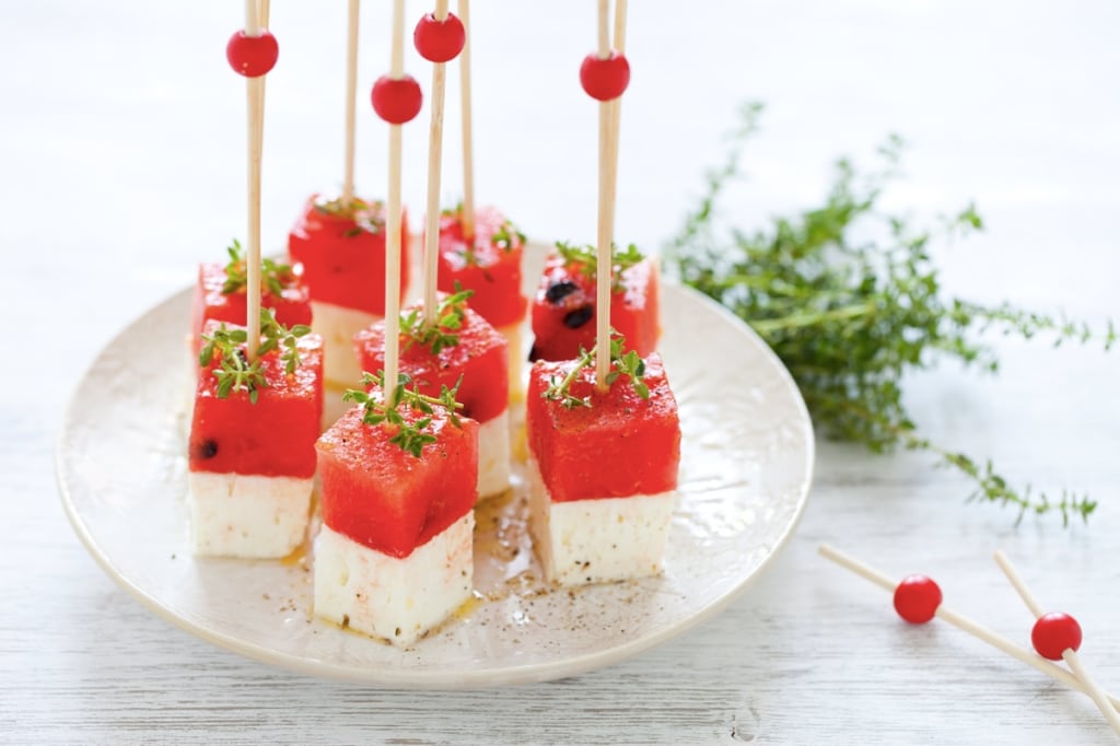 Ricetta Spiedini di anguria e feta - Cucchiaio d'Argento