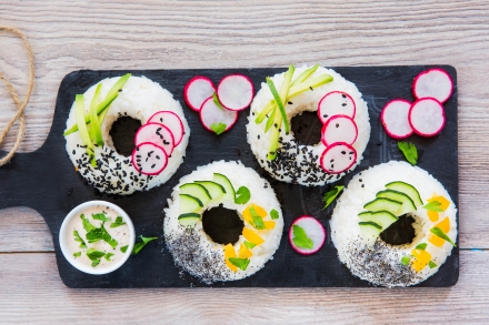 Preparazione Sushi donuts - Fase 2 Preparazione Sushi donuts - Fase 2