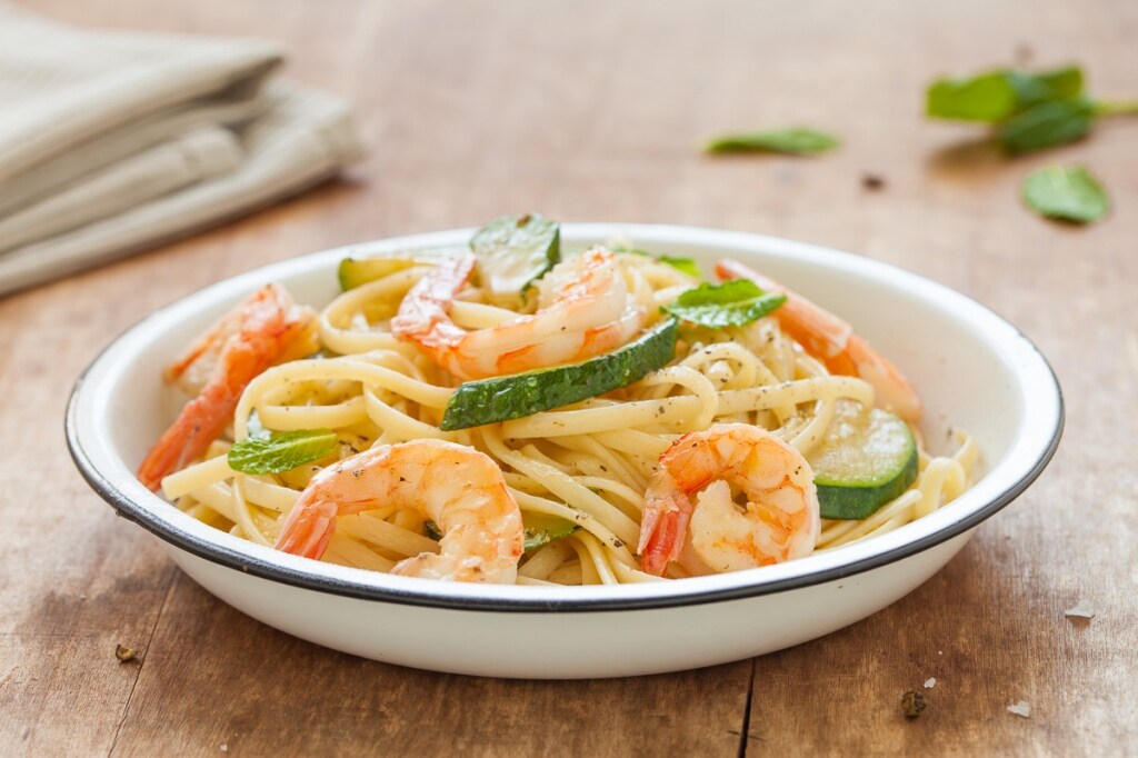 Pasta gamberi e zucchine