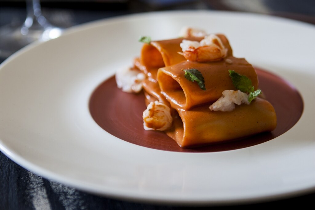 Paccheri con crostacei e bisque 