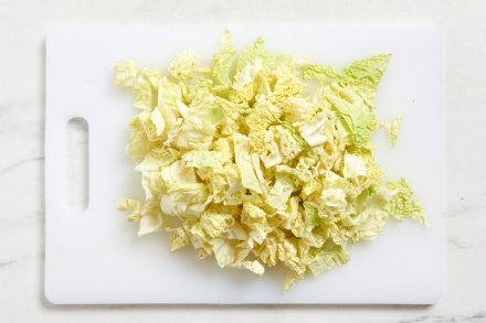 Preparazione Zucca e verza in padella con uovo al tegamino - Fase 1 Preparazione Zucca e verza in padella con uovo al tegamino - Fase 1