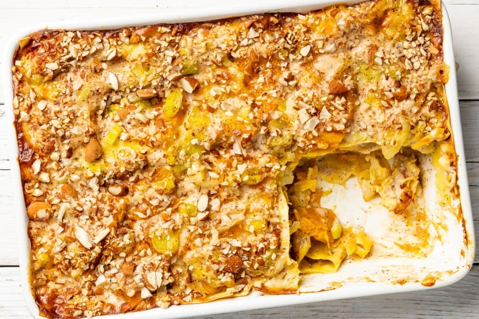 Lasagna vegana zucca e porri ricetta