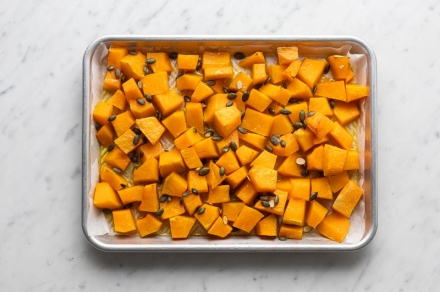 Preparazione Zucca e feta al forno - Fase 2 Preparazione Zucca e feta al forno - Fase 2
